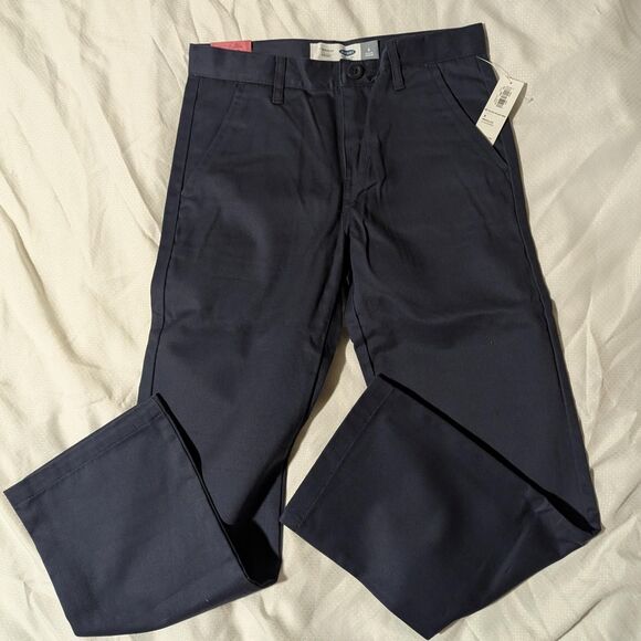 NWT Kid's Size 8 navy chinos Trousers 100% cotton - Picture 1 of 4